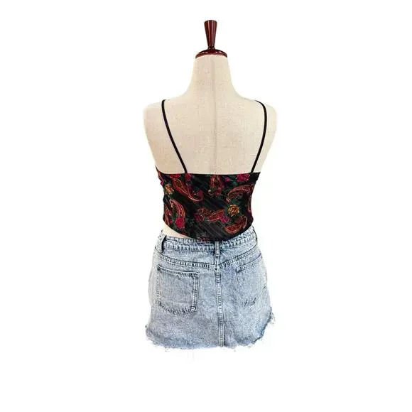 Vintage 90s Victoria’s Secret Gold Label Paisley Corset Cami Womens S Fits Big - Picture 5 of 9